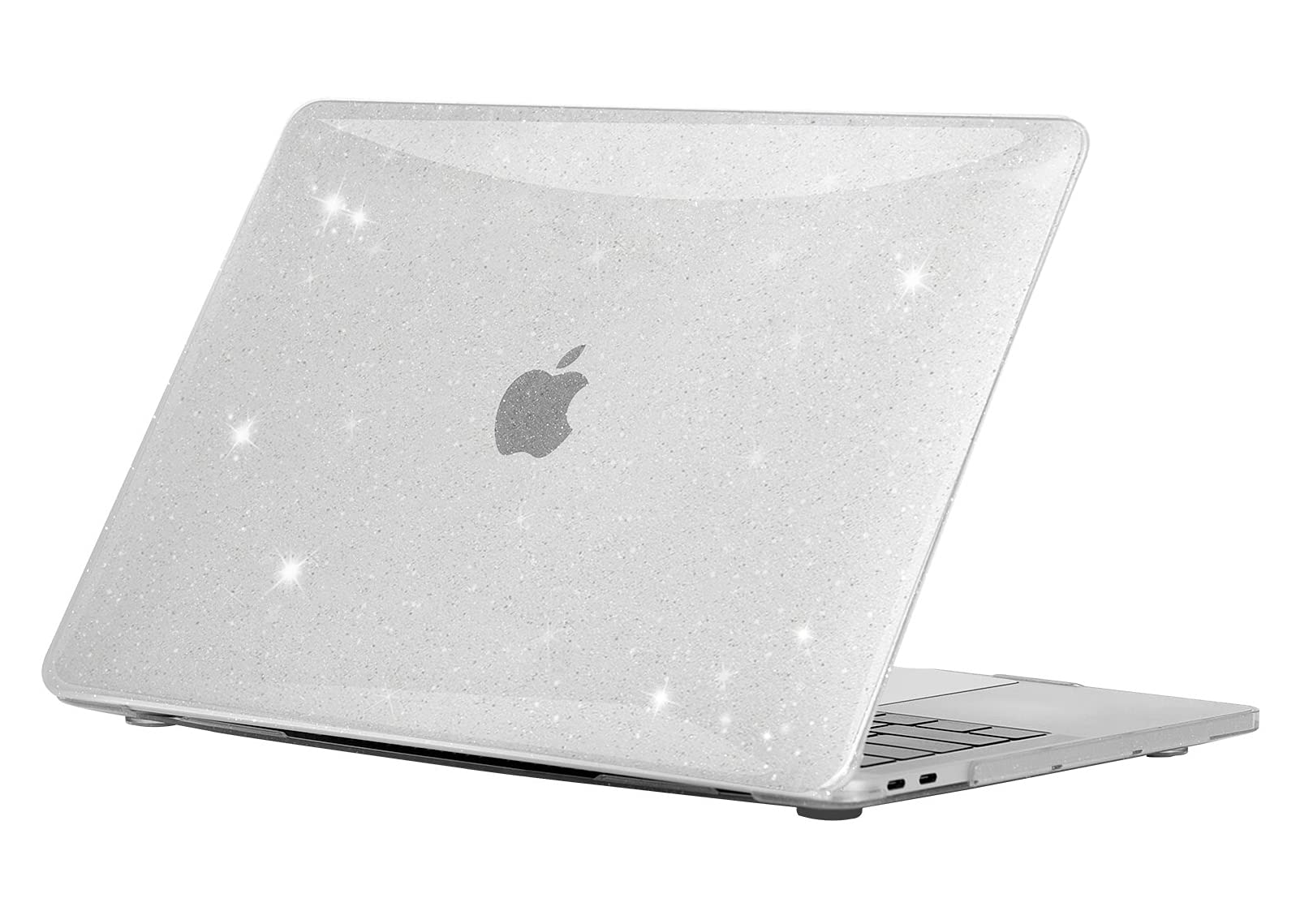 EooCoo Case compatible wiht MacBook Pro 13 inch M2 M1 2022-2016 Release, A2338 A2251 A2289 A2159 A1989 A1706 with Touch Bar, Plastic Hard Shell Laptop Cover, Smooth Shiny Surface, Glitter Clear