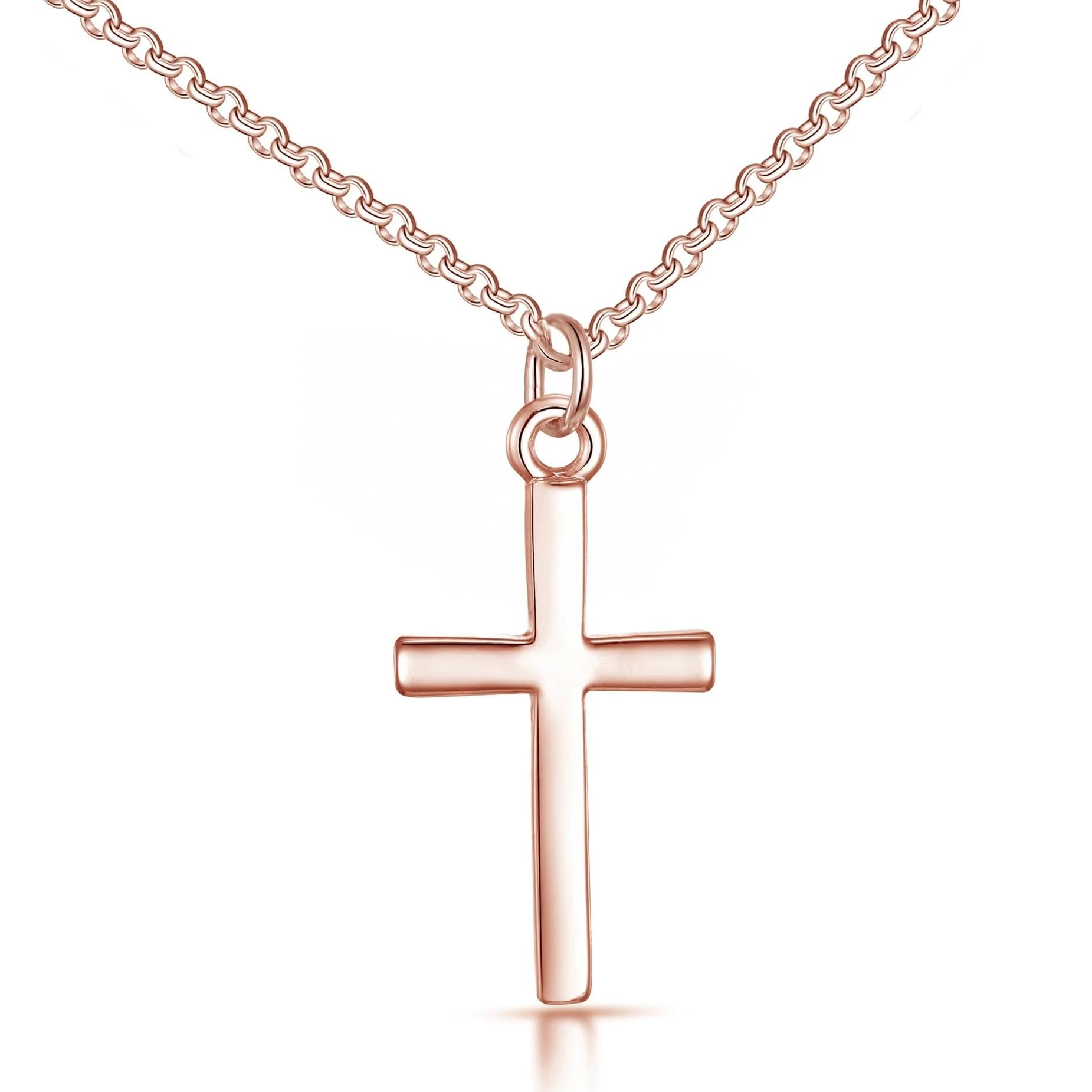 Philip Jones Rose Gold Plated Cross Necklace
