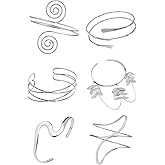 Kysppreu 6Pcs Arm Cuff Gold Upper Arm Cuff Bracelets Bangle Jewelry Adjustable Armband Set for Women