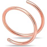 14k Gold Filled Double Hoop Nose Ring for Women and Men Hypoallergenic Spiral Nose Jewelry for Single Piercing Handmade in USA