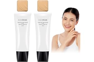 NOISSUE Cc Cream Skin Tone Adjusting CC Cream SPF 50, Face Sunscreen and Foundation, Colour Correcting Self Adjusting Soft Moisturizing Skin Tone Gel Invisible Pore Light Oil-Free (2pcs-Ivory)