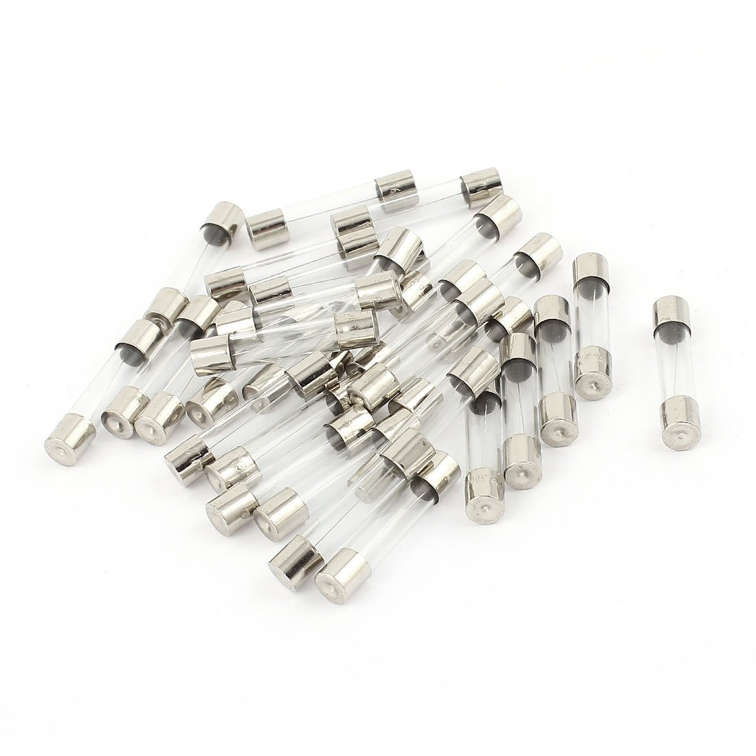sourcingmap 30 x 6.3A 250V Quick Blow Fast Acting Cartridge Glass Tube Fuse 6x30mm