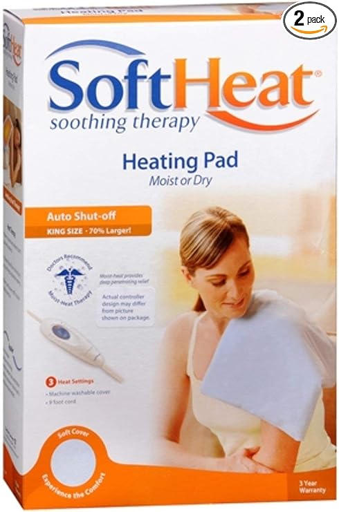 Amazon Com Softheat Heating Pad Moist Or Dry Heat King Size Hp118 1 Each Pack Of 2 Health Personal Care