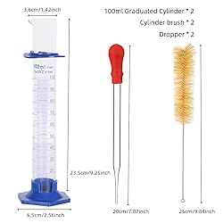 2 Pcs 100ml Graduated Cylinder, Plastic Hexagonal