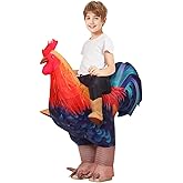 COMIN Inflatable Chicken Costume Kids Rooster Suit Funny Cosplay Halloween Costume for Boys Girls Birthday Christmas Supplies