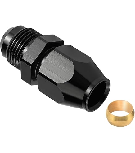 8AN Male Flare to 1/2 NPT Pipe Fitting Adapter Aluminum Straight Black 2PCS