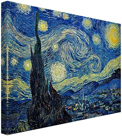 Bilderwelten Canvas Art - Vincent Van Gogh - The Starry Night - Landscape Format 3:4 canvas pictures canvas wall art canvas print XXL canvas prints Dimension HxW: 90cm x 120cm