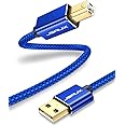 JSAUX Printer Cable, 6ft USB 2.0 Type A Male to B Male Printer Scanner Cord High Speed Compatible with HP, Canon, Dell, Epson, Lexmark, Xerox, Samsung and More (Blue)