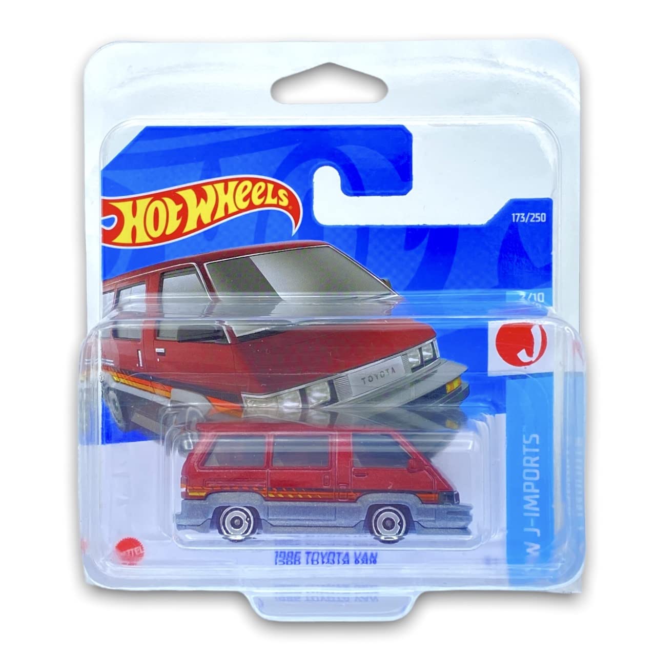 Hot Wheels 1986 Toyota Van (Red) 7/10 HW J-Imports 2022 - 173/250 (Short Card) *** COMES IN A KLAS CAR KEEPER PROTECTIVE COLLECTORS CASE *** HCT15