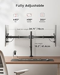 ErGear Dual Monitor Stand, Heavy Duty Adjustable