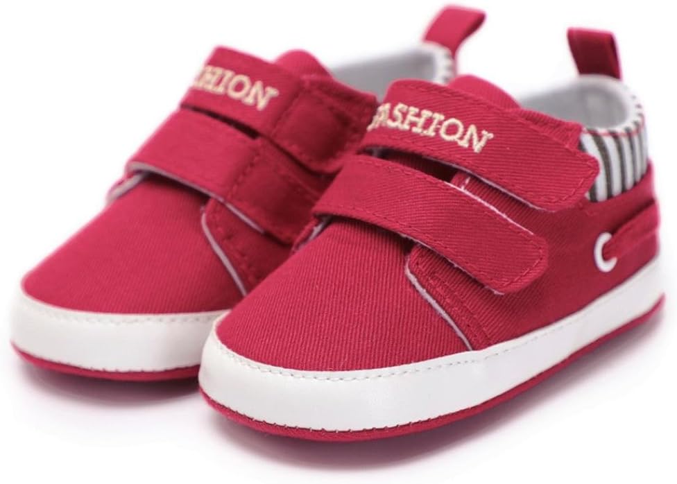 Janly® Baby Shoes 0-18 Months Boys Girls Canvas Crib Shoes Toddler Infant Sneakers Hook & Loop Sports Shoes