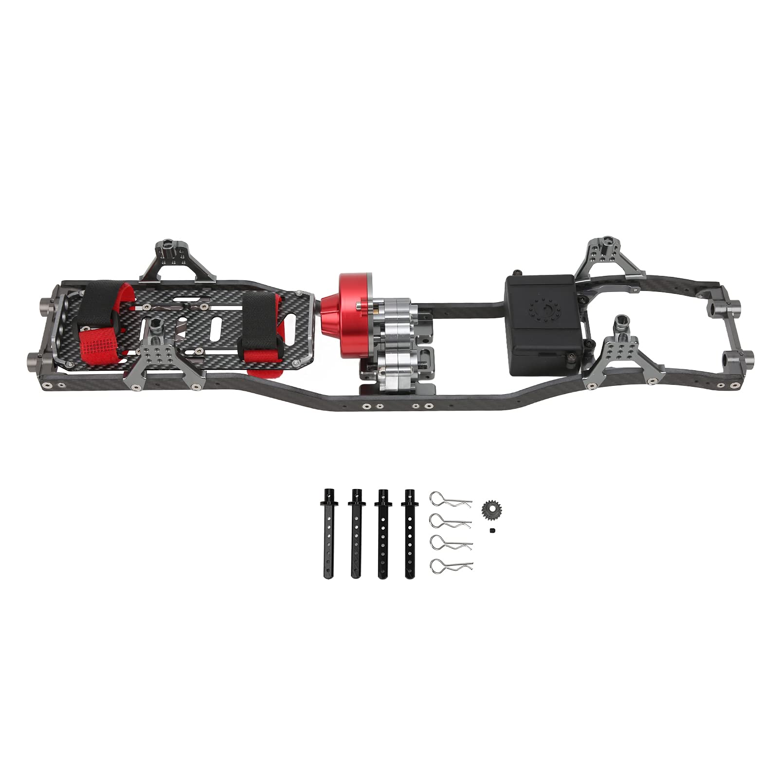 Prefixal Gear Box Chassis Frame, Lightweight CNC Wheelbase Prefixal Gear Box Metal Chassis Frame 313mm RC Upgrades Hop Ups Wheelbase Chassis for Axial SCX10 1/10 RC Crawler Car