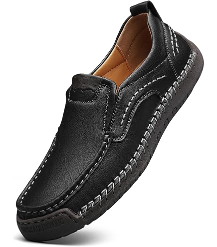 Amazon.com | GREKS Men's Handmade Leather Slip-On Driving Loafers