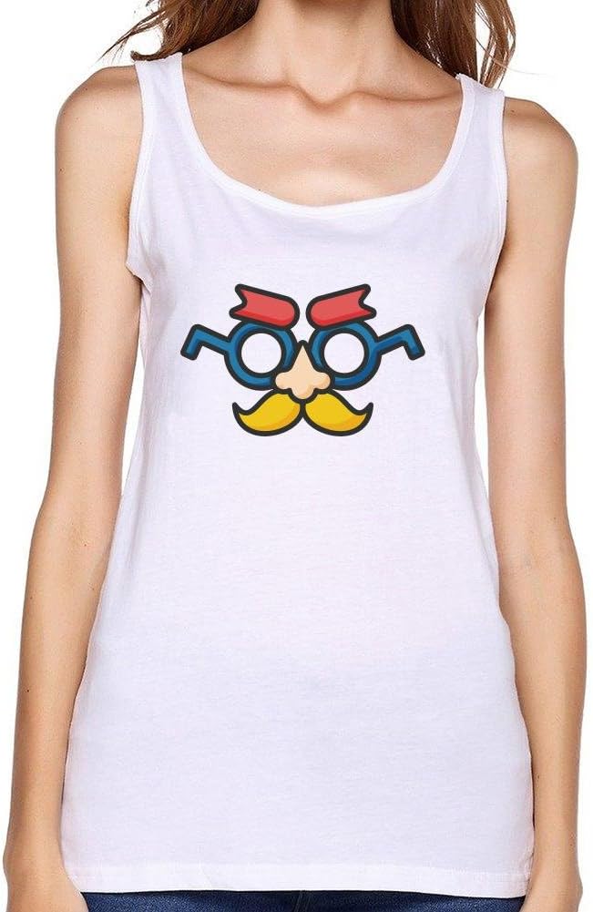 Layannie Women's Party Funny Mask Icon Sleeveless Tank Top S