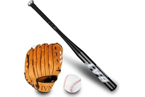 zolyet Teens Baseball Set Aluminum Alloy Bat Right-Hand-Throw Glove Soft with Complimentary Storage Shoulder Bag for Youth Be