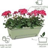 elho Barcelona Allin1 50 Balcony Planter with Dish and Rack Green view 2