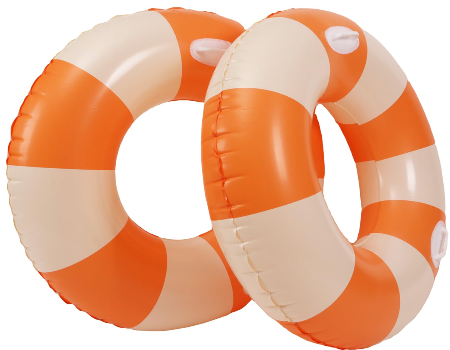 Photo 1 of 2PCS Orange Striped Pool Floats for Adult 47IN Striped Swim Ring Pool Floaties Inflatable Swimming Pool Raft Party Water Pool Float Summer Beach Lounger Float Party Supplies (120#Orange,2)
