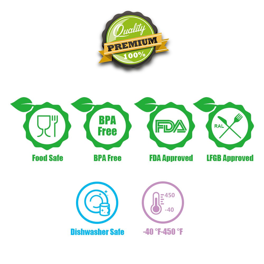 KIDAC Silicone Divided Toddler Anti-skid Suction Plates Dishes Feeding Bowls for Babies Kids (Aqua Blue)