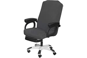 SARAFLORA Office Chair Cover- Large, Grey- Removable Computer Chair Cover for Office Chair with Zipper for Universal Rotating Chair Desk Chair Cover High Back Chair Seat Washable Protector for Pets