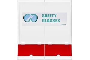 CiaoHER Large Wall Mount Acrylic Safety Glasses Dispenser, 2 Compartment