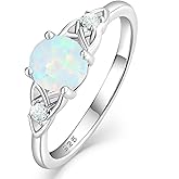 Vesitim Celtic Knot Rings for Women 925 Sterling Silver Solitaire Ring Wedding Engagement Band Round Birthstone Jewelry Size 5-10