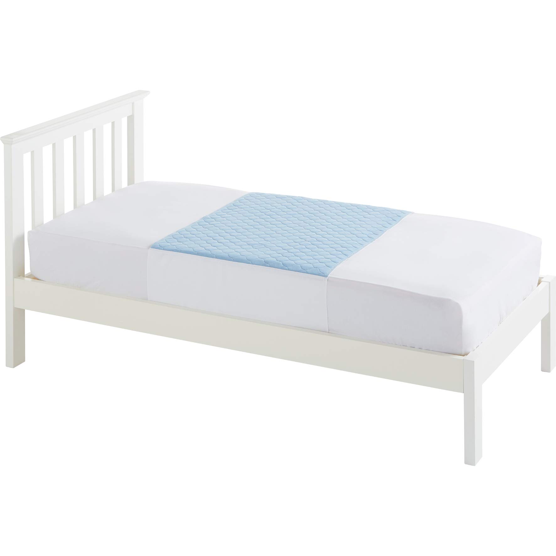 Kylie Premium Bed Pads | Blue | 2 Litre | Single Bed 91 x 74cm | Washable Absorbent Incontinence Sheets | Waterproof Backing | 50cm Mattress Tuck Flaps on Each Side