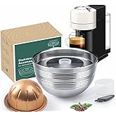 Sesama Stainless Steel Metal Coffee Capsule Compatible for VERTUO Next & VertuoPlus &Delonghi ENV135S Machine Coffee Pods Nes