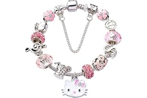 XSCQ Chain Cuff Jewelry Charms for hello kitty Bracelets- Bohemian style Charm, Fashion Cartoon Accessories for Women Girls Kids Wife friend Birthday Gift…