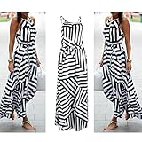 Kocome Women Sexy Maxi Dress With Narrow Shoulder Straps + Belt For Party (Small)