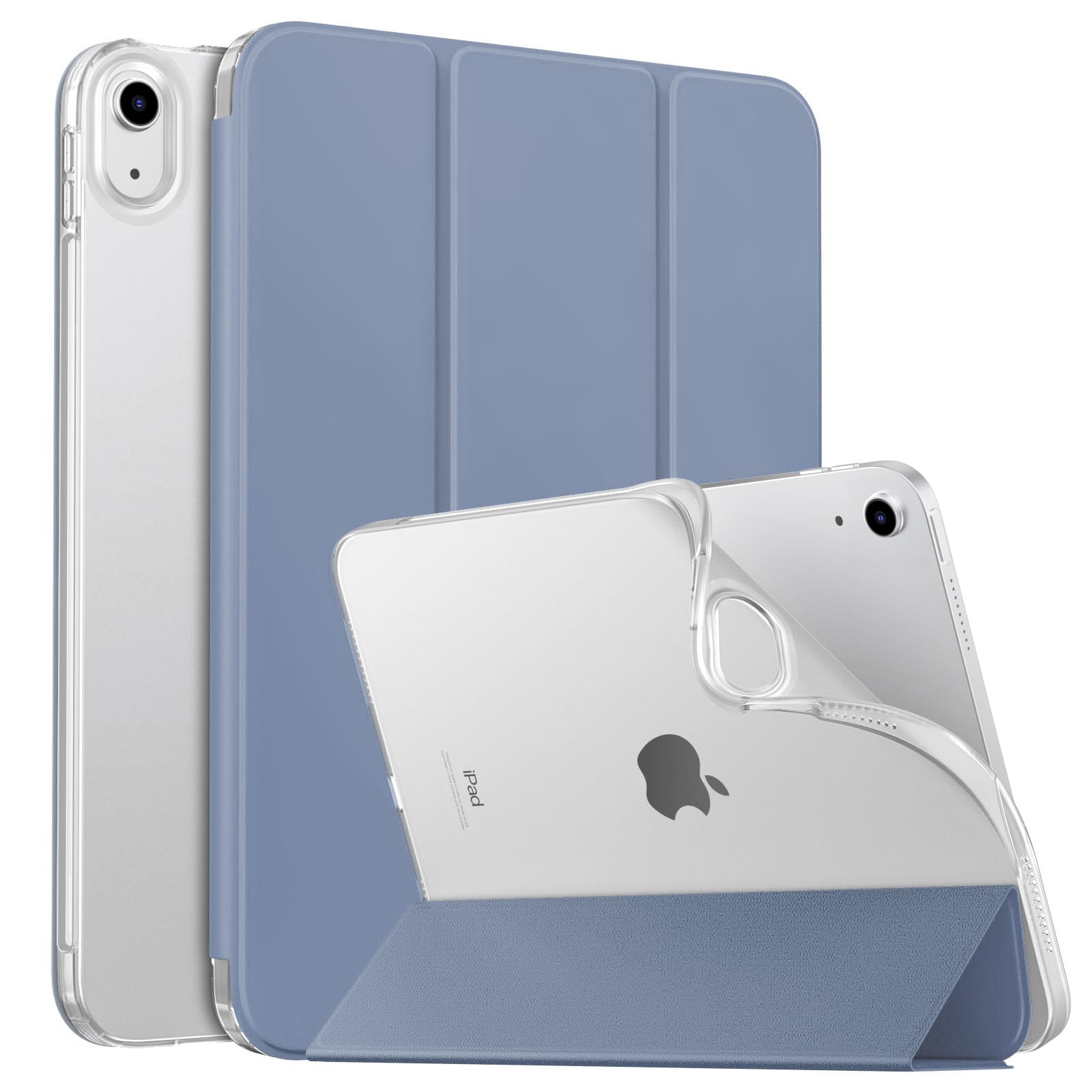 MoKo Case for New iPad (A16) 11th Generation 2025/ 10th Generation 2022, iPad 11 inch/ 10.9" Case with Soft TPU Translucent Frosted Back Cover, Auto Wake/Sleep, Support Touch ID, Grey Purple — image 1