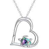Cuoka Sterling Silver Turtle Pendant Tortoise Necklace - Turtle Lover Gift for Women