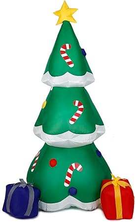Amazon Com Albrillo Christmas Inflatable Tree With Led Lights