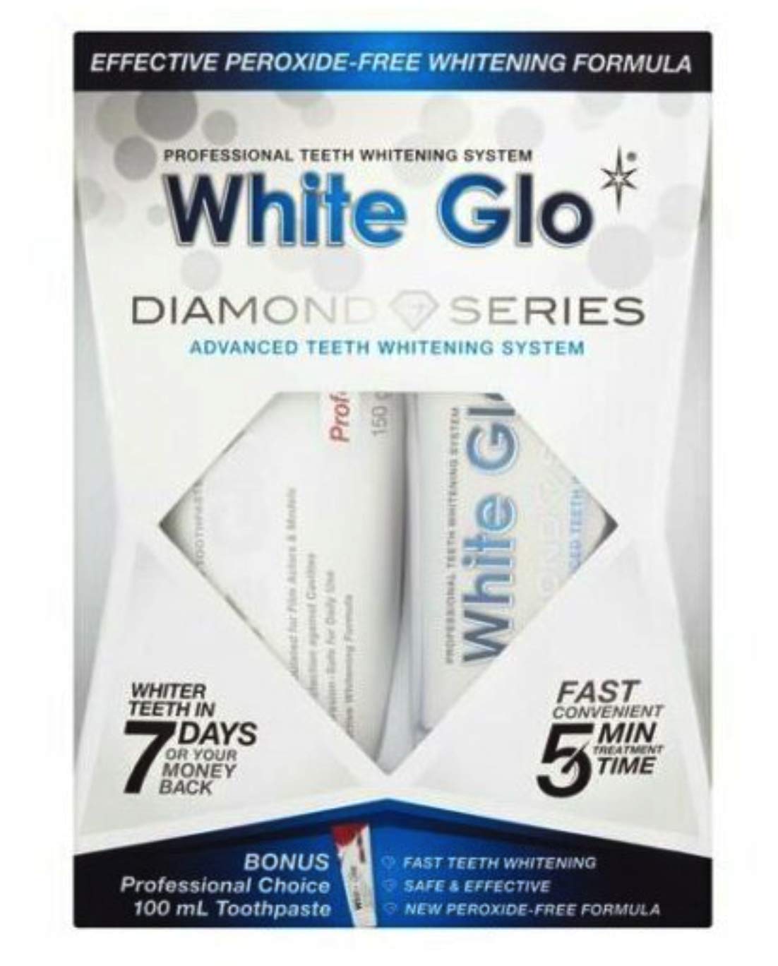 Teeth Whitening Systems White Glo White Glo Diamond Series Bleaching Set Gel & Paste 50ml + 100ml Australia