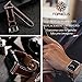 top4cus Leather Band Compatible with Apple Watch 38mm 42mm 40mm 44mm 41mm 45mm Genuine Leather Strap Series 7/6/SE/5/4/3/2/1 Band for Men and Women (42/44/45mm, Unique Brown)