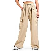 KEREDA Cargo Pants for Girls Baggy Joggers Pants Kids Clothes with Pockets 6-14Y