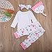 Emmababy Newborn Girls Clothes Baby Romper Outfit Pants Set Long Sleeve Winter Clothing (0-6Months, Rose)