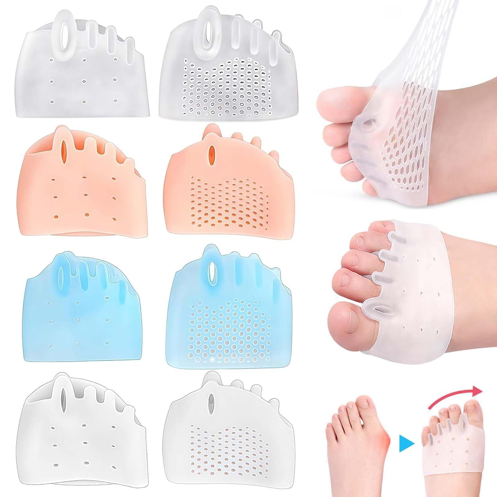 Photo 1 of 4 PCS Adjustable Silicone Toe Separators - Glirops Bunion Corrector & Foot Cushions for Men and Women, Overlapping Hammer Toes & Comfort Relief