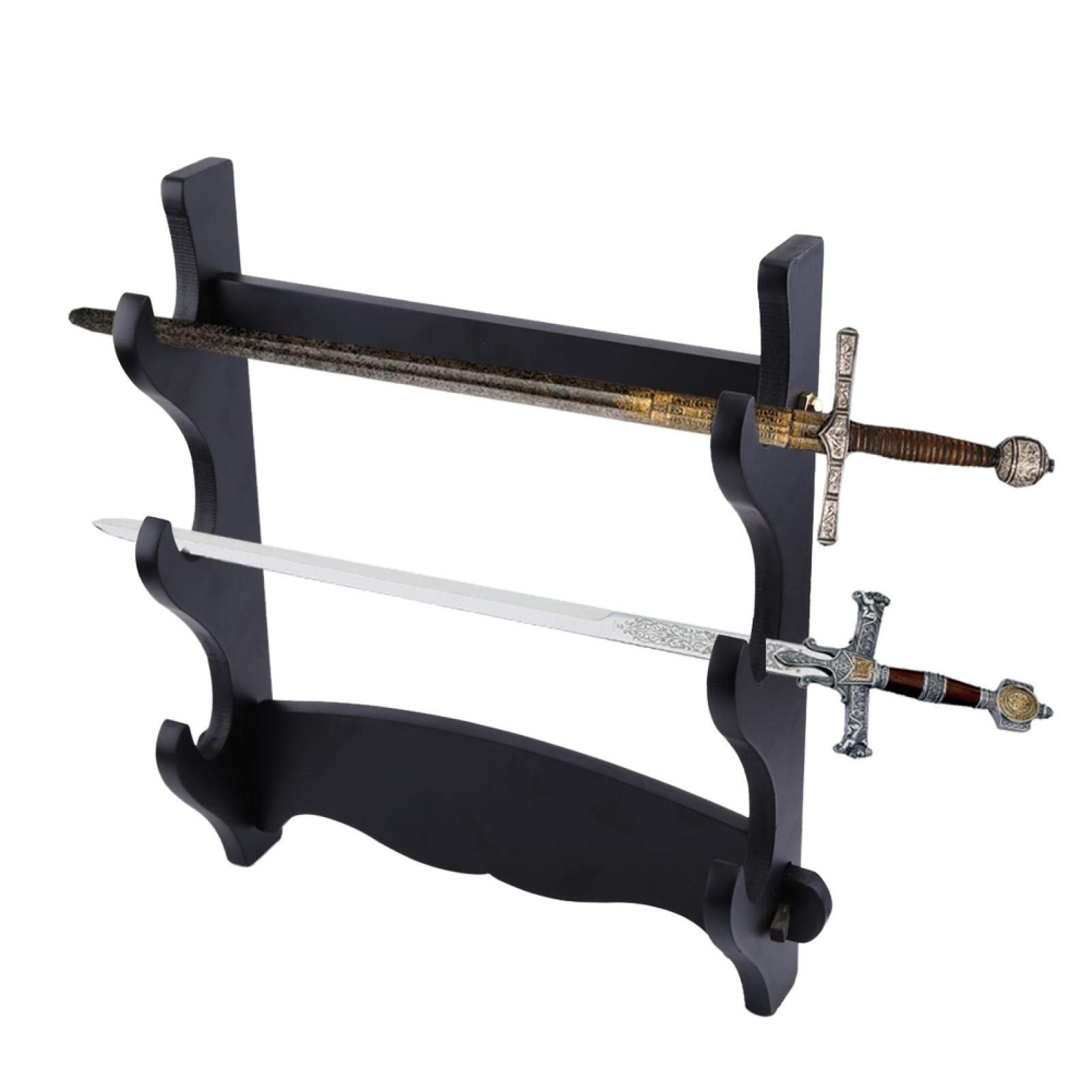 1Pc Samurai Sword Hanger Display Holder, Three-tier Wall Mount Sword Holder Display Bracket for Wakizashi Katana