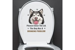 Dreothy Funny The Lid Decal Cartoon Animals Bathroom Toilet Seat Vinyl Sticker Close Humor Decor Waterproof Stickers for Toil