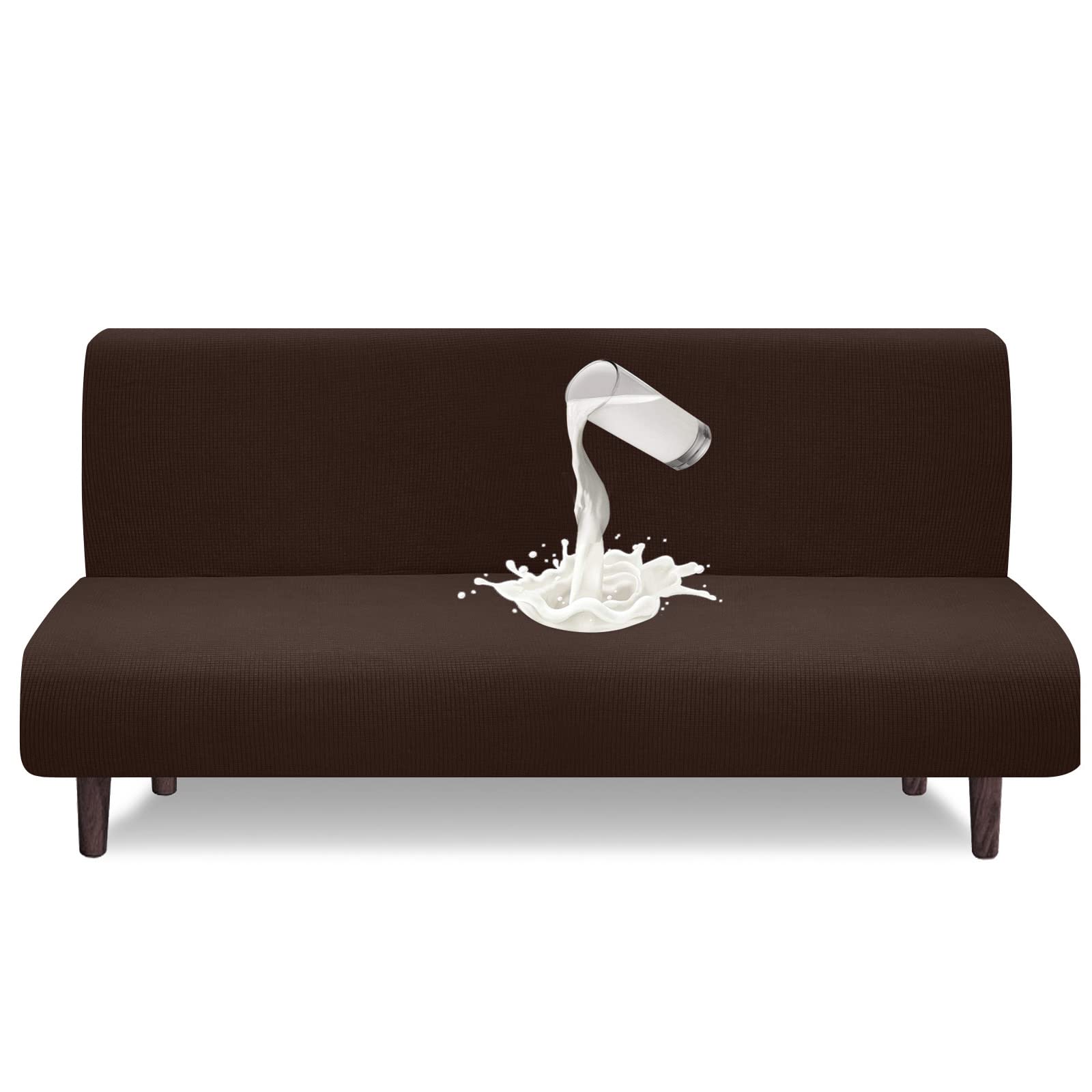 Granbest Waterproof Bed Couch Reversible Sofa Bed Slipcovers without Armrest Furnirture Protector for Kids, Pets, Dogs, Cats (Futon, Chocolate) — image 1