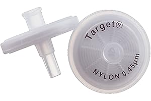 National Scientific Nylon Target Syringe Filter, 0.45µm Pore Size, 17mm Outside Diameter (Case of 100)