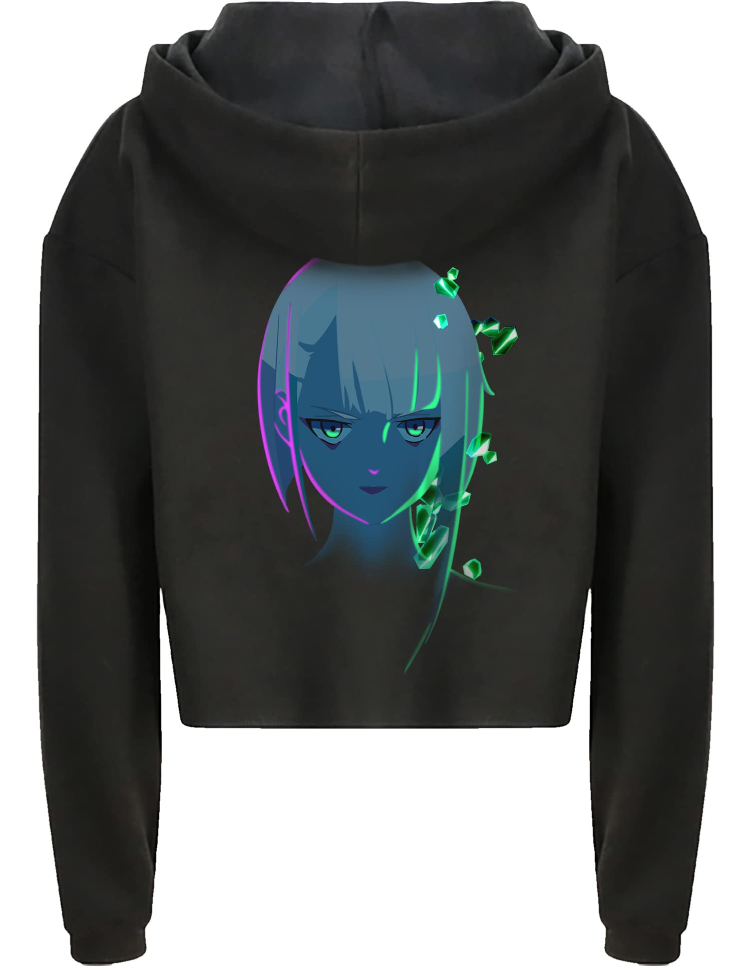 DPI Merchandising Cyberpunk: Edgerunners Hoodie Neon Lucy Cropped Black Size S