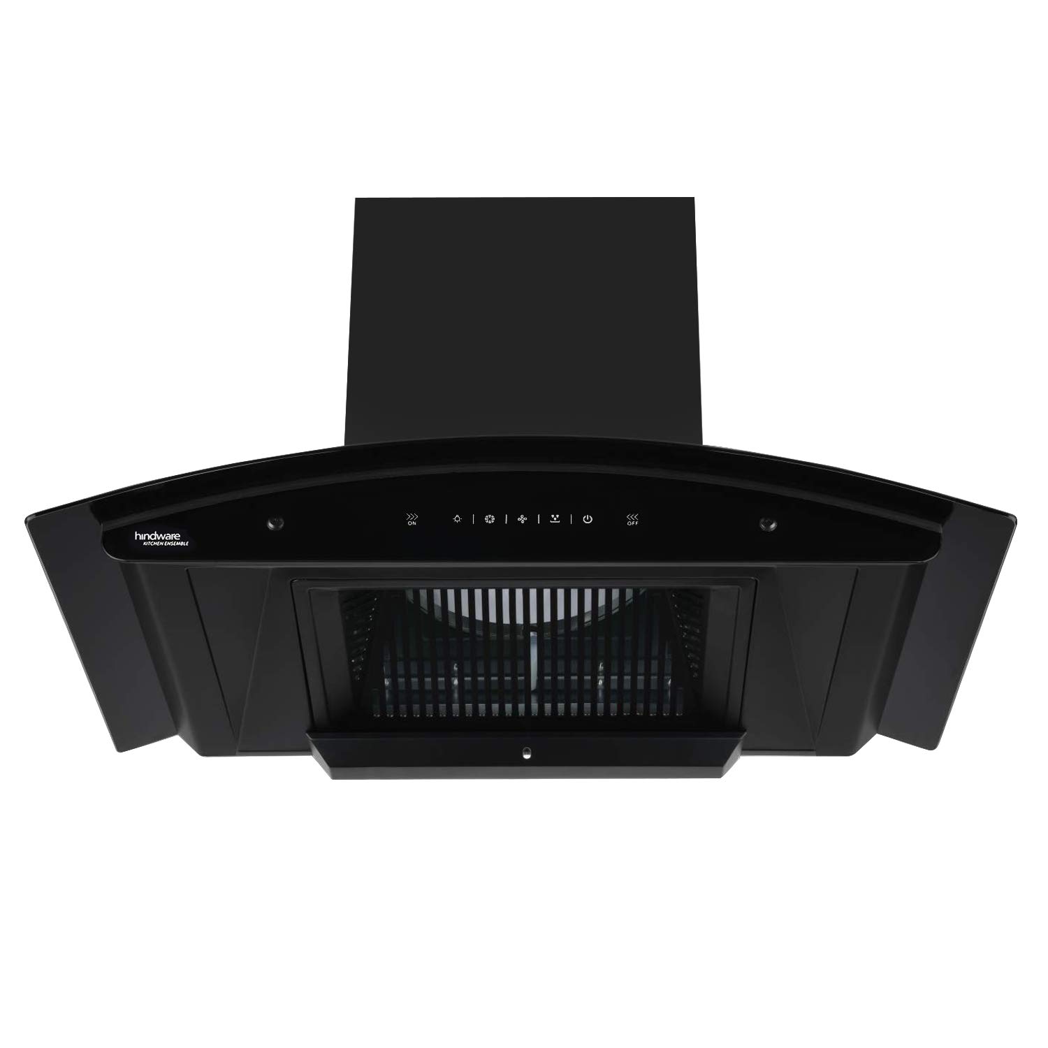 Hindware Nadia 90 Cm 1200 M Hr Filterless Auto Clean Kitchen Chimney With Motion Sensor And Touch Control Black C100221 Amazon In Appliances