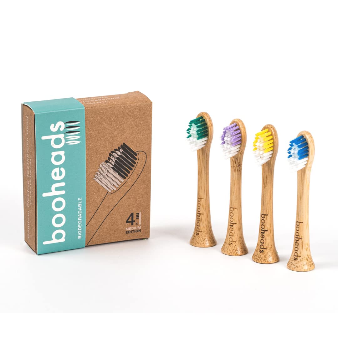 booheads - Bamboo Electric Toothbrush Heads | Biodegradable Eco-Friendly Sustainable Recyclable | Compatible with Sonicare