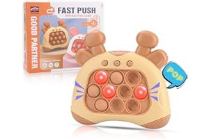 Hdcaravan Upgraded Handheld Quick Push Game for Kids 6-12, Sensory Fidget Toys for Kids 8-12, Party Favors Puzzle Pop Bubbles Birthday Gifts for 6 7 8 9 Year Old Boys Girls Teens Adults (Deer-Brown)