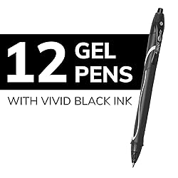 BIC Gelocity Quick Dry Black Gel Pens, Medium Point