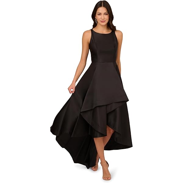Calvin Klein Women's Sleeveless V-Neck High Low Gown with Back Zipper,  Black, 2 at Amazon Women's Clothing store