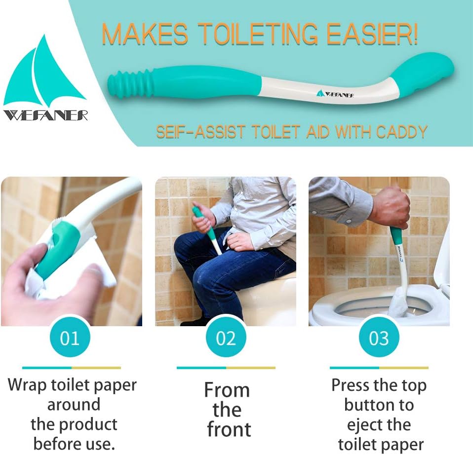 Toilet Aids for Wiping, Wipe Assist Tool Bathroom Wipe Assistance Bottom Buddy, Long Reach Comfort Wiper: Health & Personal Care