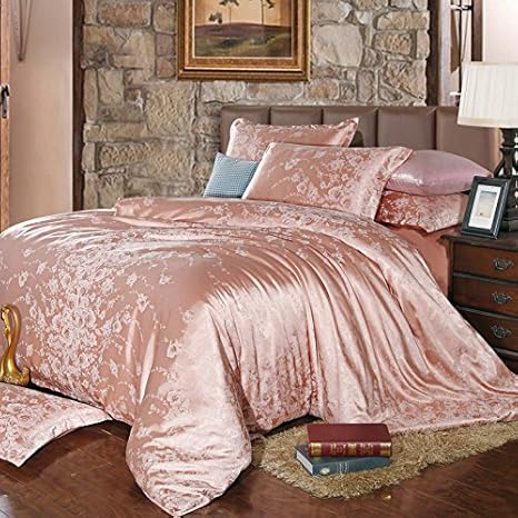 Amazon Com Bb Er Continental Silk Satin Jacquard Bedding Four