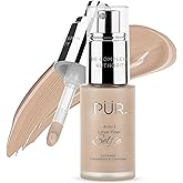 PÜR MINERALS 4-in-1 Love Your Selfie Foundation & Concealer - Longwear Full Coverage Liquid Makeup Foundation with Hydrating Blend for Refined-Looking, Natural Beauty Glow, Skin Texture & Tone